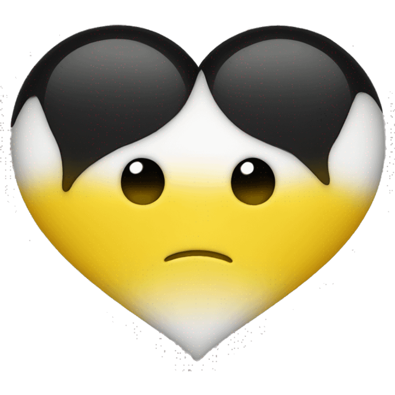 Half black and yellow heart emoji