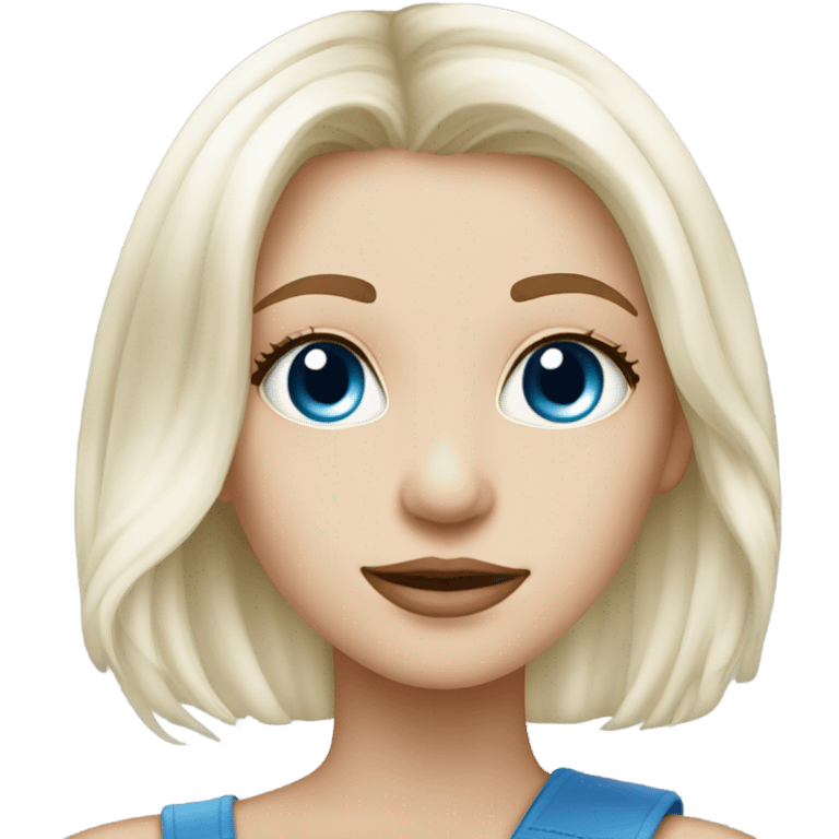 Platinum blond haar, blauwe ogen, lichte huid emoji