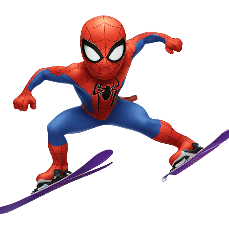 Spider-Man on snow skis emoji