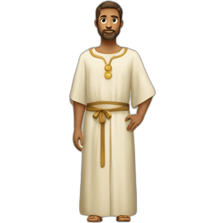 a button with high-fashion tunic of the Biblical times emoji