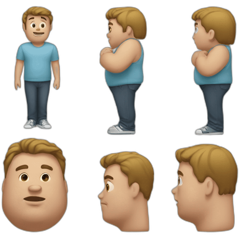 young guy rinding fat guy emoji