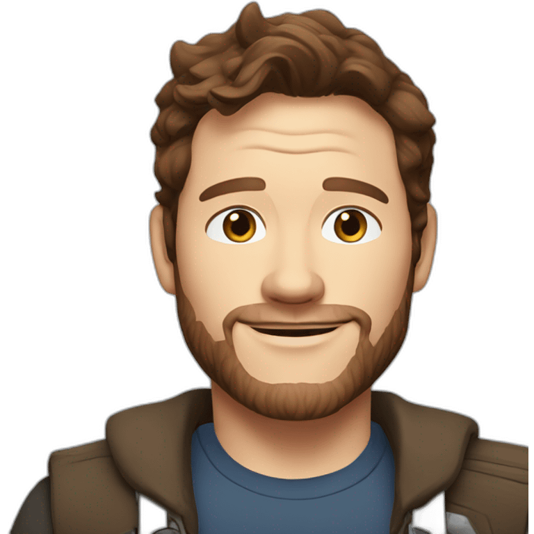 Chris Pratt brunette cartoon emoji