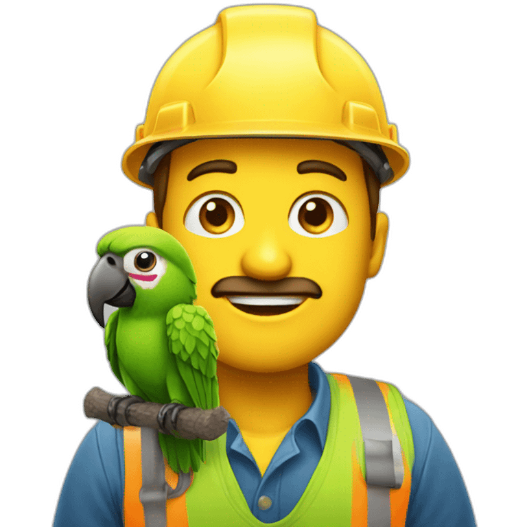 digger with parrot on head emoji