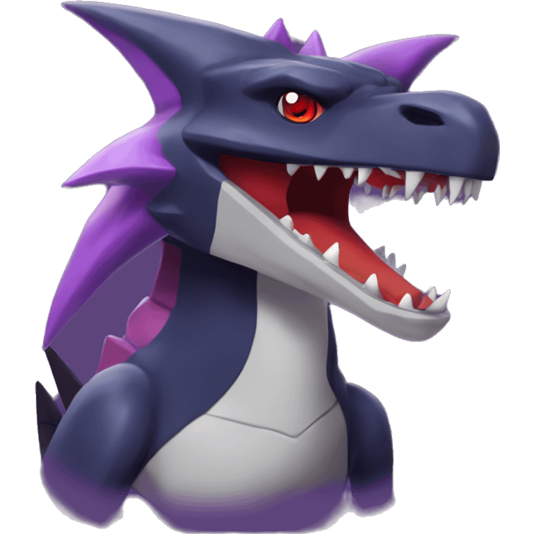 Black Cool Edgy Nargacuga-Garchomp-Noivern-Noibat Fakémon  with White and Red and purple and black Edgy markings emoji