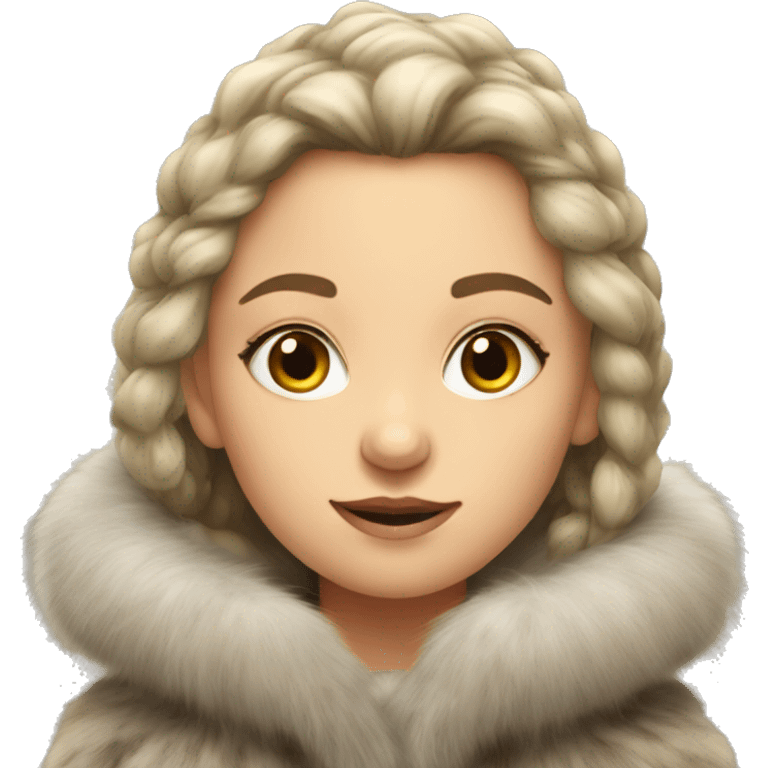 Slavic Girl in fur coat  emoji