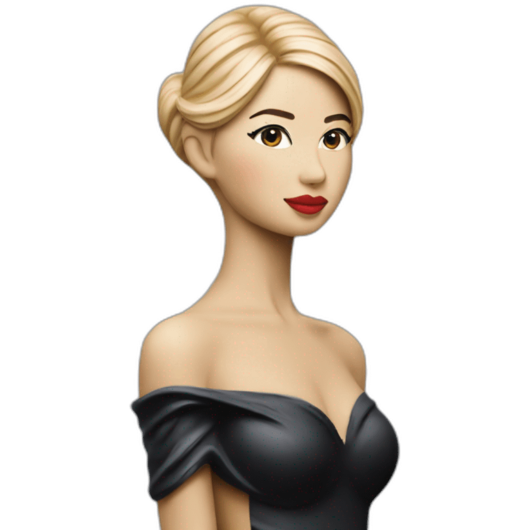 Shy Ivanka trump tall figurine side view in body paint emoji