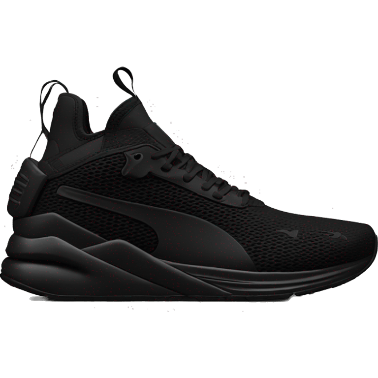 all black puma running shoes black black black emoji