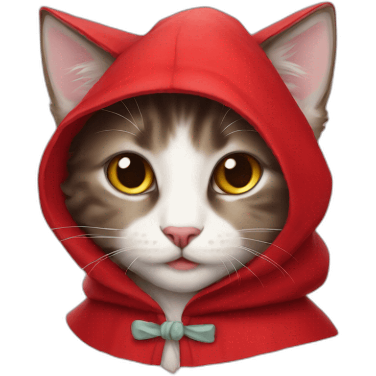 Little red riding hood as a kitten emoji