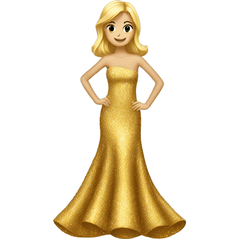 Sparkly gold dress emoji