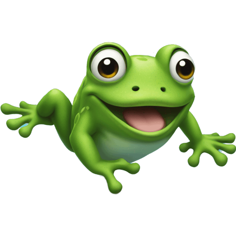 frog jumping into pool  emoji