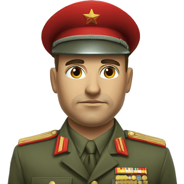 realistic ussr soldier serious with military takes emoji