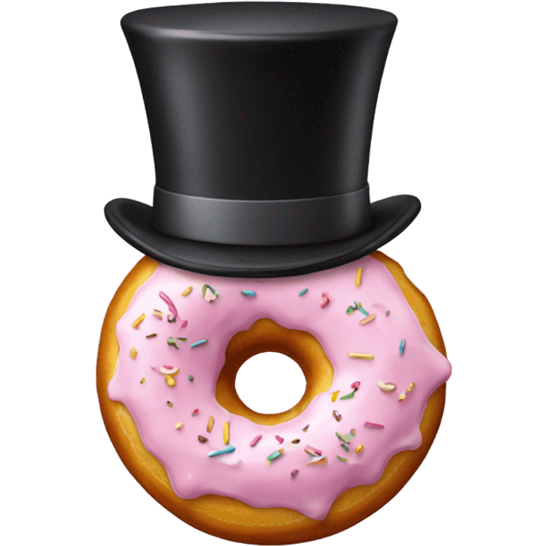 Donut with a top hat emoji