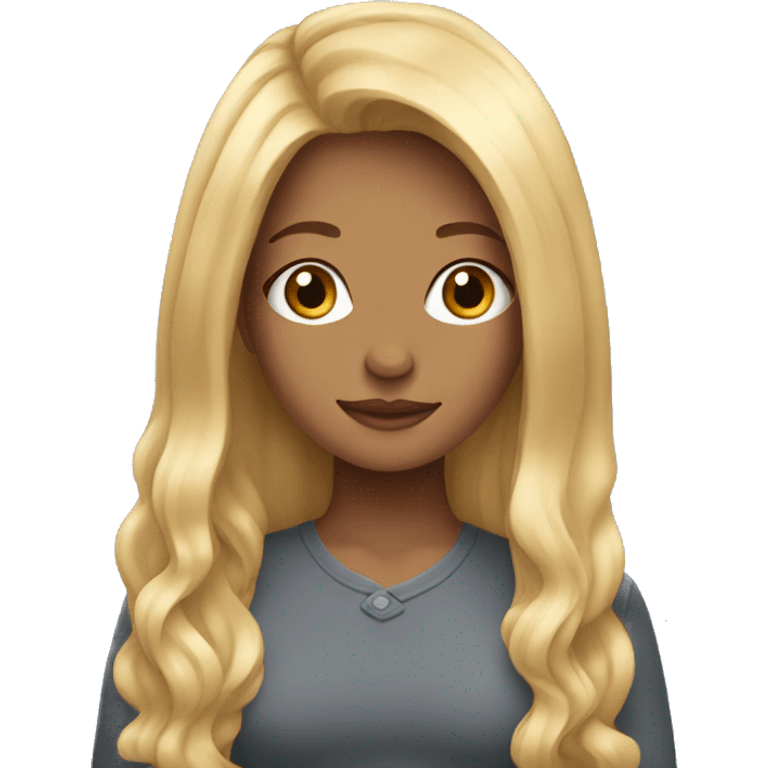 Girl with long blonde hair emoji