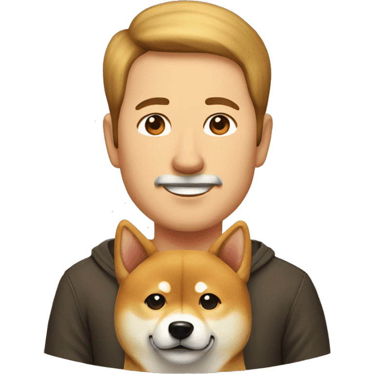 Shiba Inu with middle age man emoji