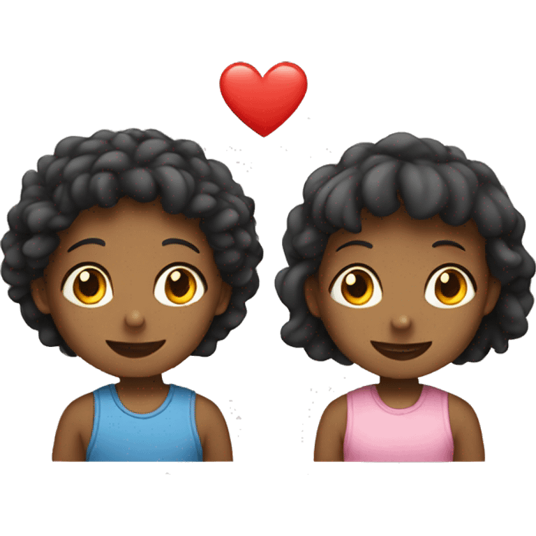 Two kids in love emoji