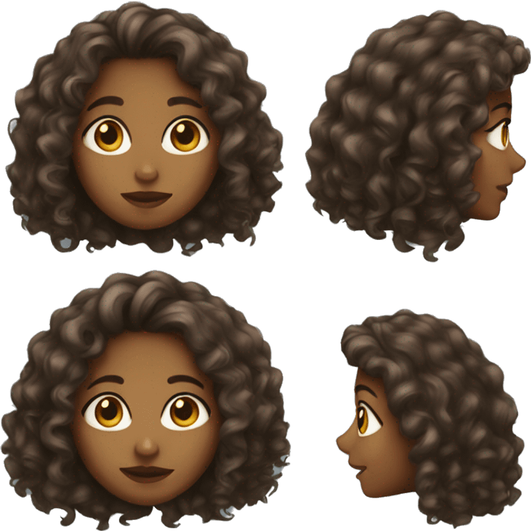 brown girl with long curly hair emoji