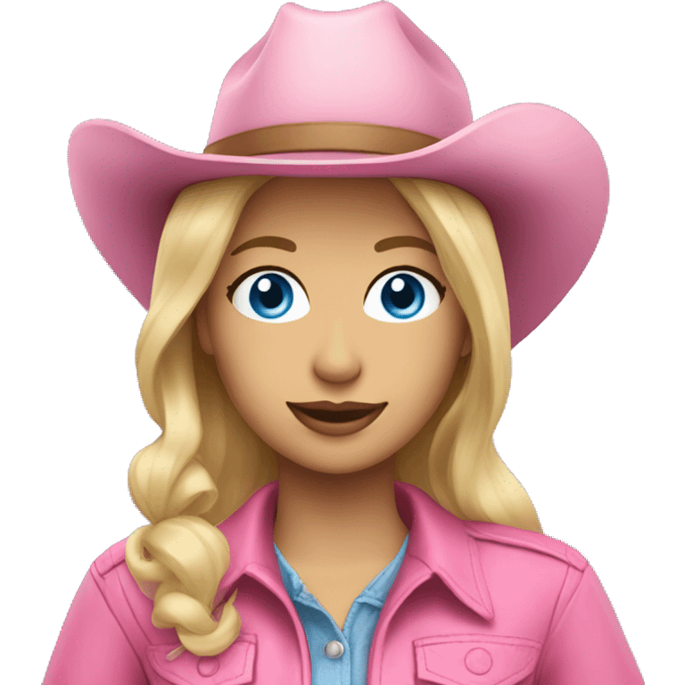 Blonde woman, blue eyes, wearing pink cowboy boots emoji