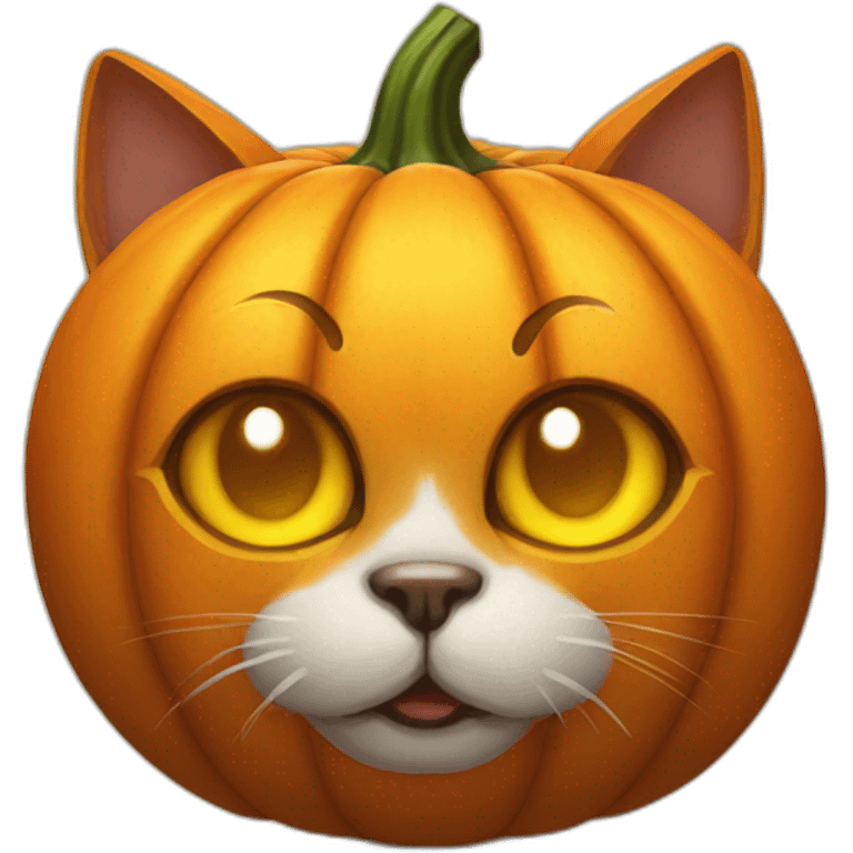 Pumpkin head cat emoji