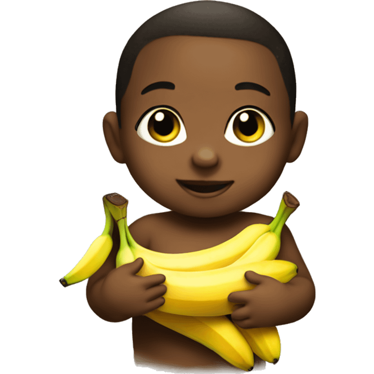 Bold baby holding banana emoji