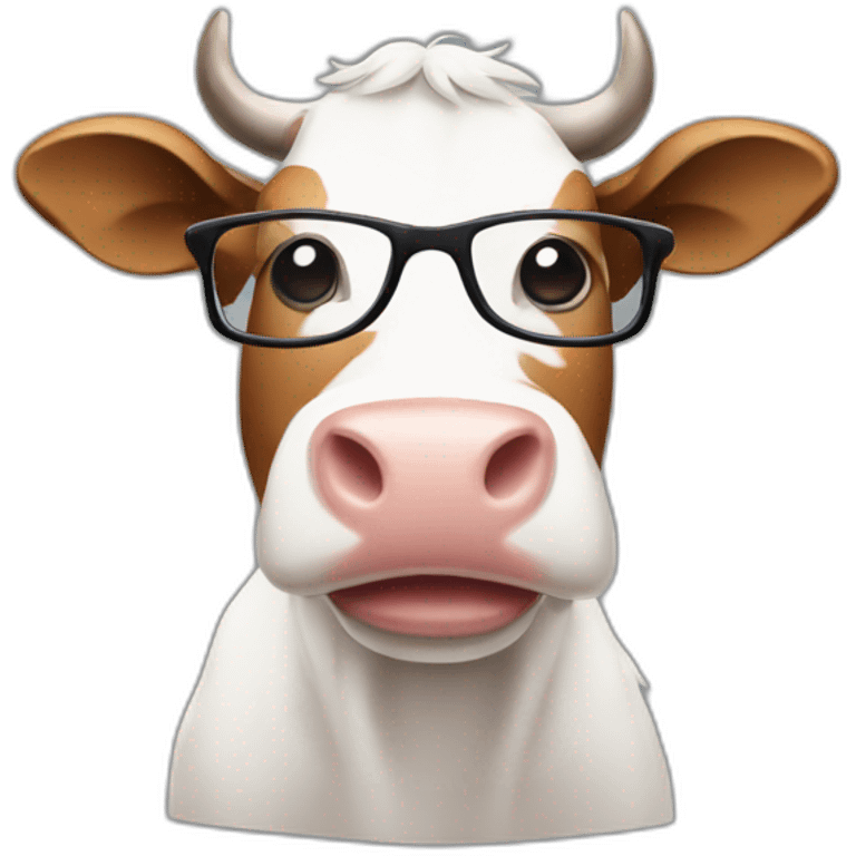 Cow full body with glasses emoji