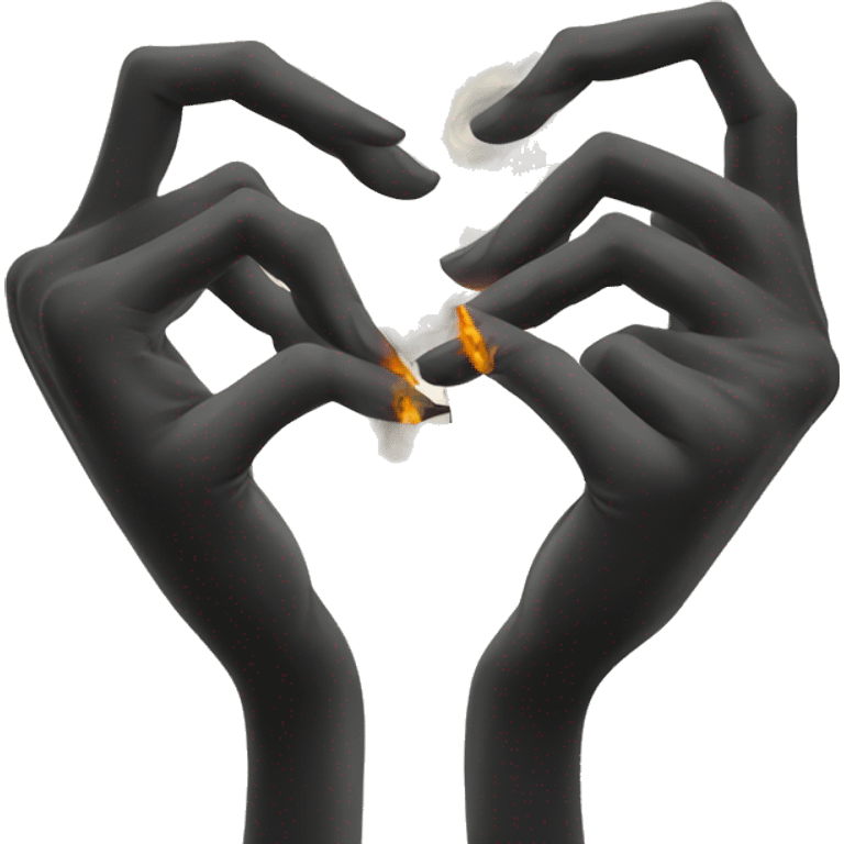 Heart hands with cigarette emoji