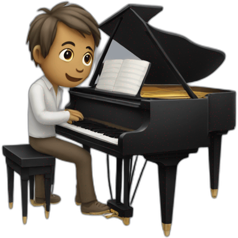 Singe jouant du piano emoji