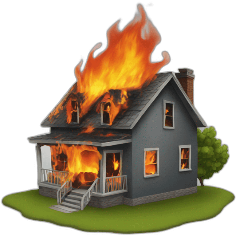 house burning emoji