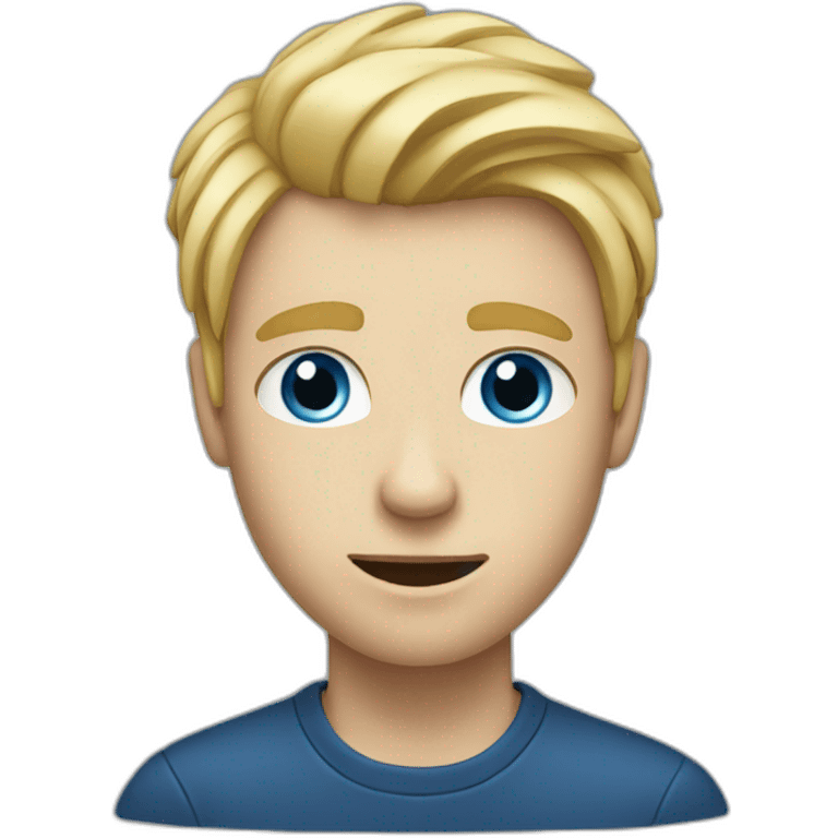 Male Student fearing blond hair blue eyes emoji