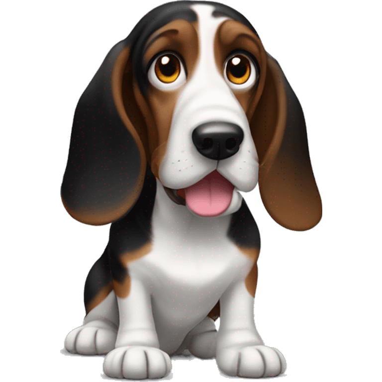 Black and brown basset hound beagle  emoji