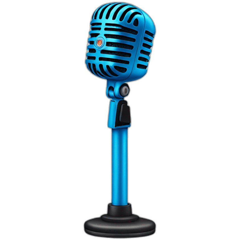 blue retro microphone on a stand emoji