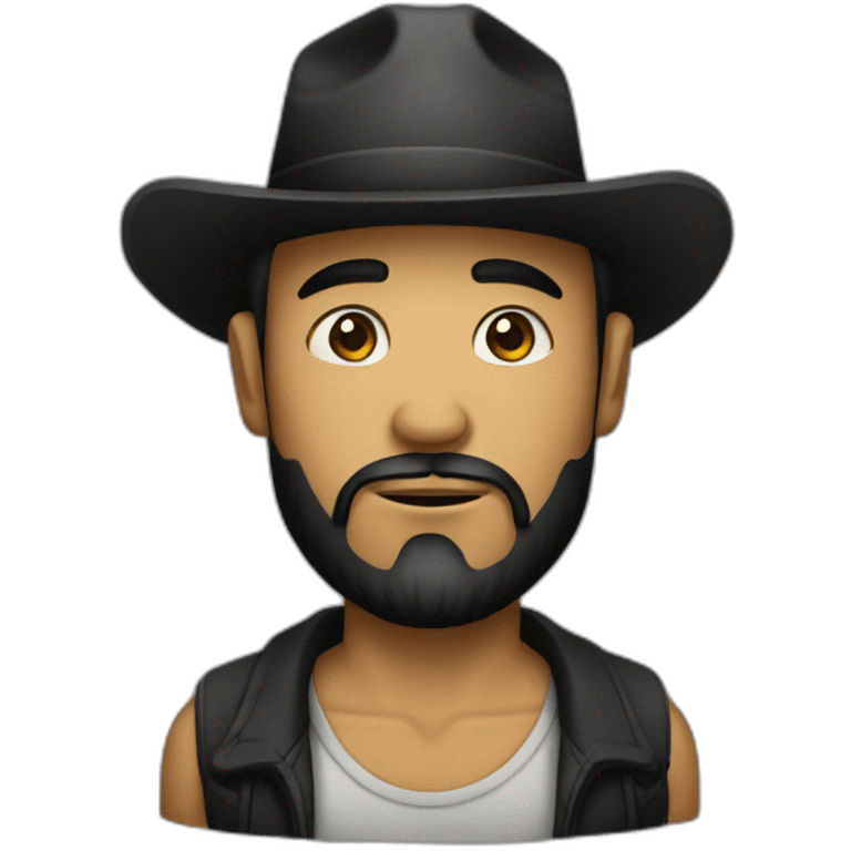 a tattooed gringo with a beard and a hat emoji