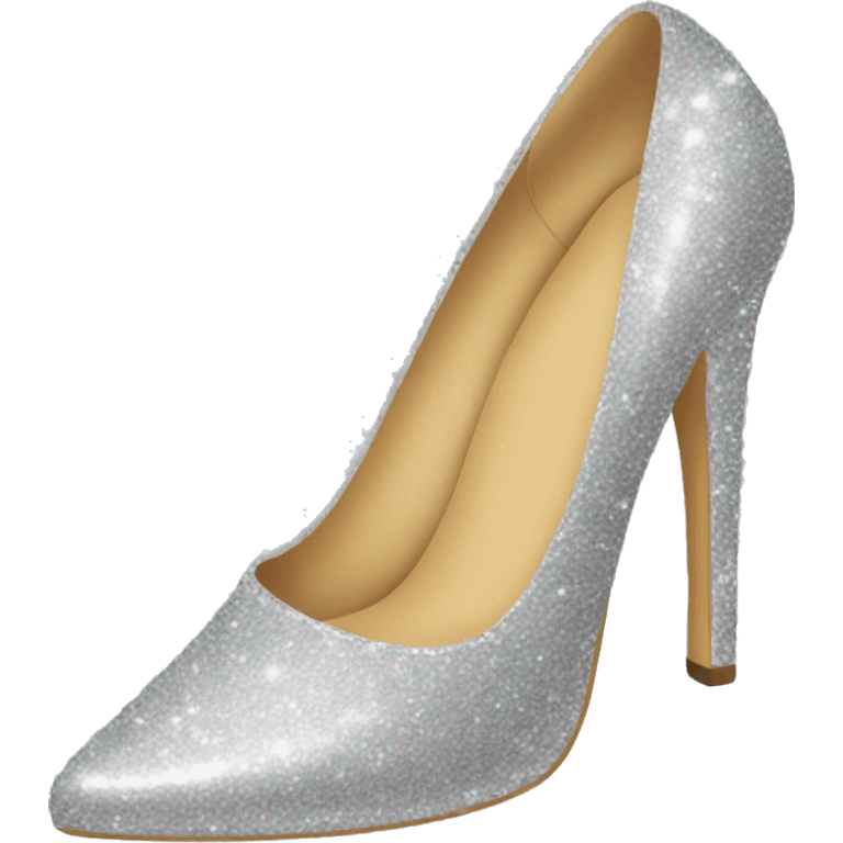 Glittery silver pumps emoji