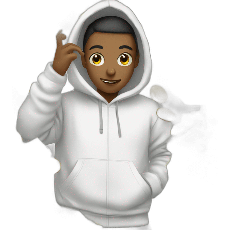 person using white hoodie counting lot money and coins emoji