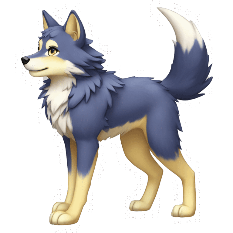 Anthro Colorful Shiny Fionbri-Falvie-sparkle-wolf-sona with shiny markings full body emoji