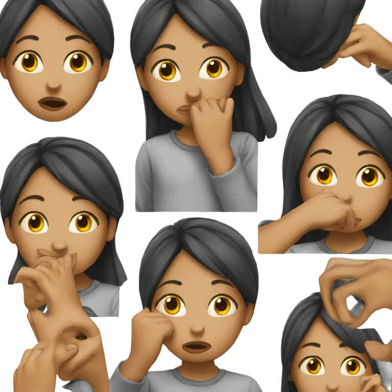 girl picking her nose emoji