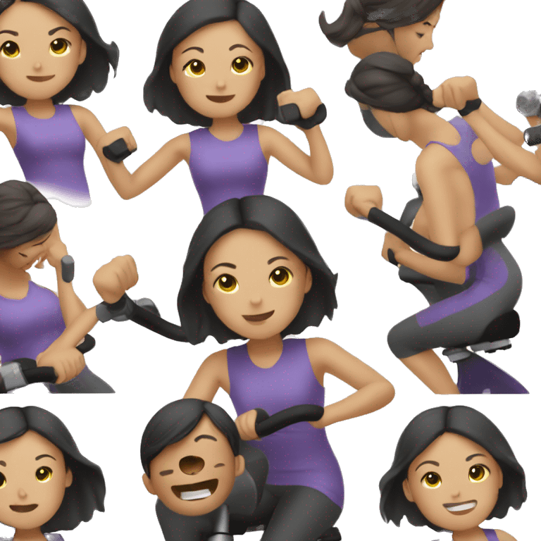 asian woman Spin class emoji