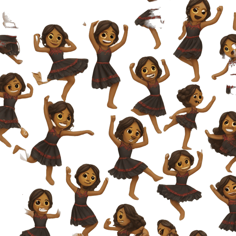 Brown girl dancing Mexican folklore  emoji