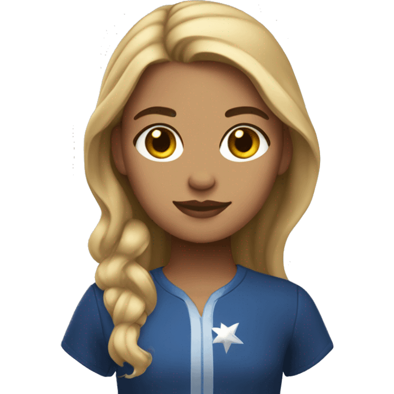 Brown hair with blonde front pieces stargirl with light skin emoji