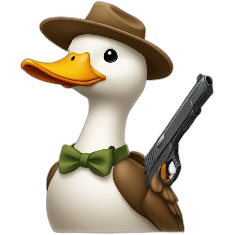 Canard avec pistolet emoji