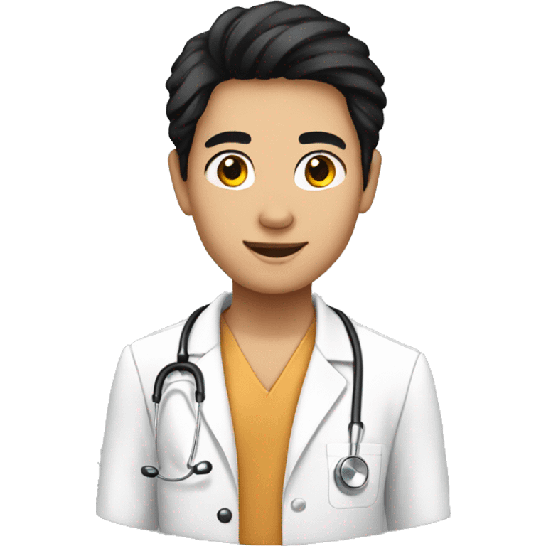 young medical asean student with black hair emoji