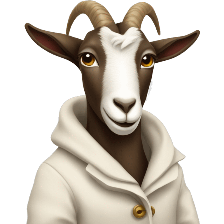 Goat with a coat  emoji