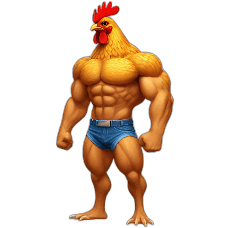 chicken super muscular emoji