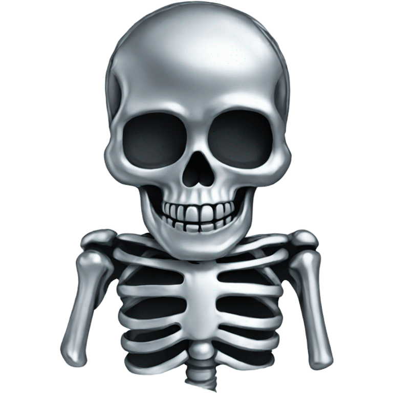 Skeleton made out of chrome emoji