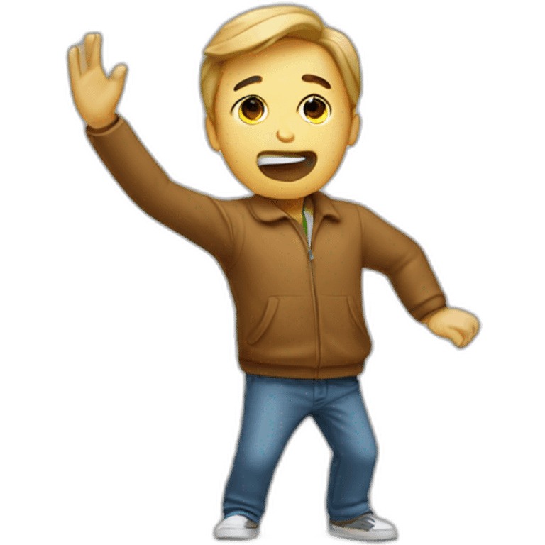 un homme qui fait un dab emoji