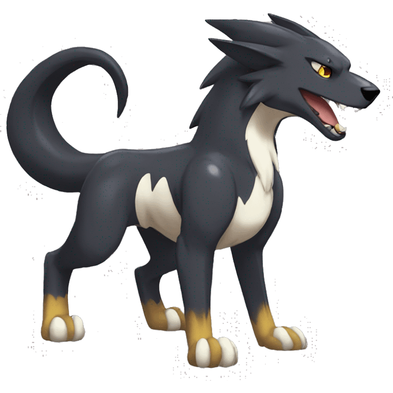 Black Cool Edgy Sergal-Poochyena-Houndoom-Fakémon  emoji