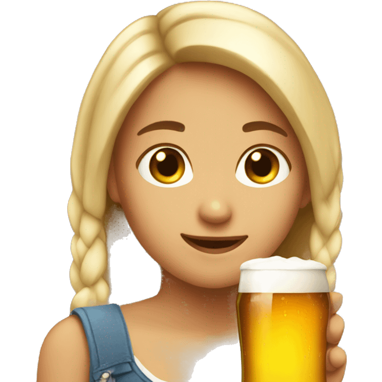 girl with beer emoji