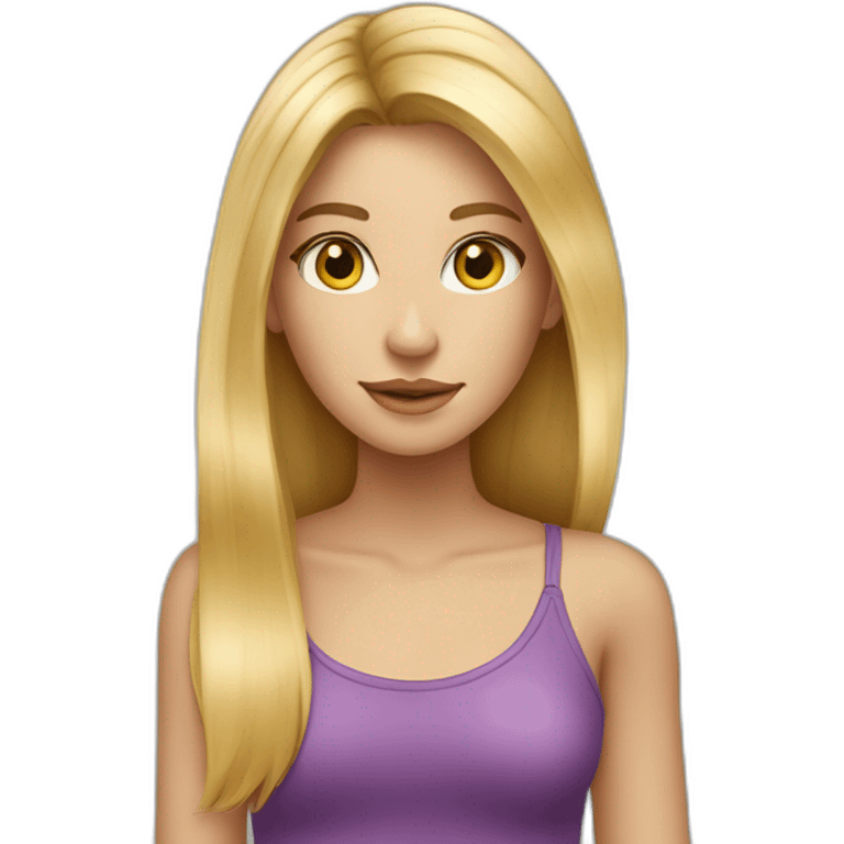 Une fille blonde aux cheveux long lisse emoji