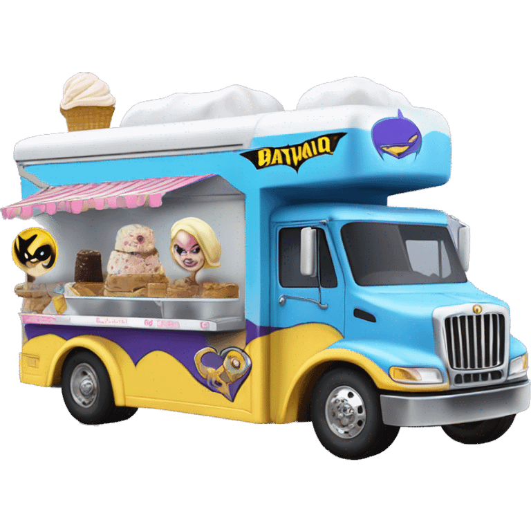 Batgirl’s fast hot rod tri axle ice cream truck  emoji