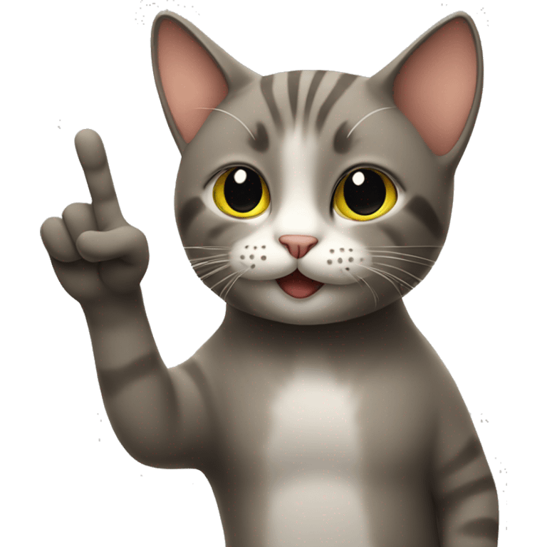 Cat doing peace sign emoji