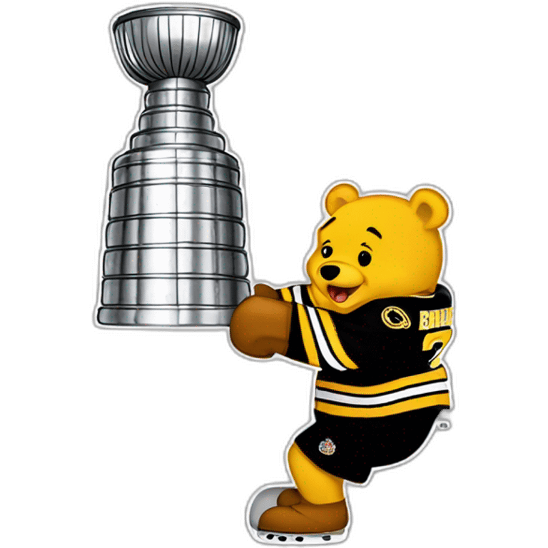 bruins-pooh-bear-punching-the-stanley-cup emoji